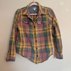 L.L. Bean Women's Multicolor Plaid Utility Jacket overshirt